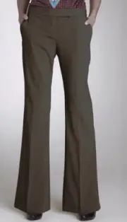 Elie Tahari Romy Linen Blend Flat-Front Pants Mest 0 NWT $228