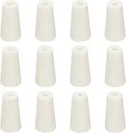 uxcell Tapered Shaped Silicone Stoppers 12 to 17mm, 12 Pcs White Tapered Lab Seal Plugs with Hole for Sealing, Test Tubes, Flasks