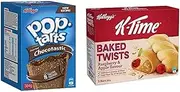 Pop Tarts Kellogg's Pop Tarts Chocotastic 8 Pack 400g, 8 Count, Chocolatey & K-Time Baked Twists, Raspberry and Apple, 185 Grams bundle