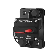 Marine Circuit Breaker, Manual Power Protect for Vehicle, Waterproof Marine Circuit Breaker for Boat Trolling with Manual Reset, 12V- 48V
