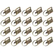 60Pcs 26mm Key Fob Hardware with Keychain Ring for Webbing, Dark Bronze