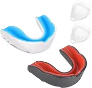 KASESSS Pack of 2 Mouth Guards Martial Arts Sports Mouth Guard Boxing Men Adults Mouth Guard Boxing with Portable Box Mouth Guard Braces for Rugby, Kickboxing, Full Contact Sports (12+ Years Old)