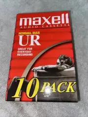 New & Sealed MAXELL Blank Audio Cassette Tapes Normal Bias 10 Pack UR 90 Minutes