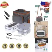 Electric Lunch Box 80W - Heated Food Warmer for Work & Travel, 1.8L Capacity