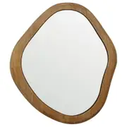 Willow & Silk Asymmetric Oval Wood-Framed Hallway/Wall Mirror Home Decor 60cm