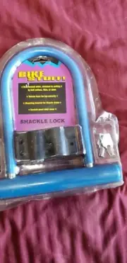 NEW VINTAGE BIKE STUFF HARDENED STEEL SHACKLE LOCK HIGH LEVEL SECURITY BLUE