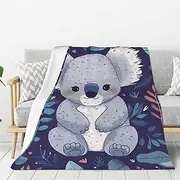 Throw Blanket for Couch lovely Koala Printed Flannel Blanket Soft Cozy Lightweight Plush Blankets Microfiber Fuzzy Blanket for All Season