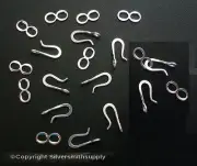10 Medium silver plated hook & eye clasp sets necklace bracelet clasps FPC030