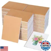 100 Pack Kraft Notebooks Unlined Mini Kraft Paper Notebook 52 Pages A6 Blank