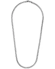 Italian Silver Round Box Chain Necklace