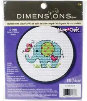 Dimensions Learn-A-Craft Elephant Cross Stitch Kit-3" 11 Count