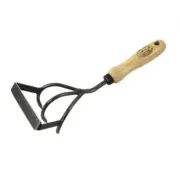 DeWit 3-Tine Cultivator-Stirrup Hoe 3.7" Coated Steel Blade + Wood Short Handle