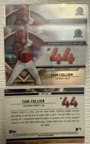 4 Card Lot Cam Collier 2023 Bowman #BTP-44 Scouts Top 100 RC