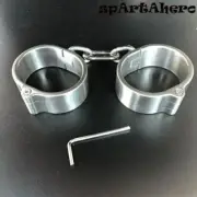 3cm Height Stainless Steel Handcuffs Lock Restraint Wrist Shackles For Women Men