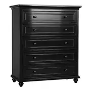 Beata 5 Chest of Drawers Tallboy in Black Finish