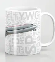 Northwest Airlines DC-9 (Red and Grey) With Airport Codes - Coffee Mug (11oz)
