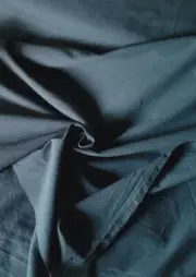Dark Peacock Teal Sandwashed Cotton Crepe Medium-Weight Shirting - So Delicious!