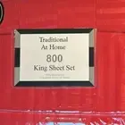 Traditional at Home 6pc King Sheet Set Red Lipstick Stripes Embossed Print