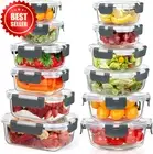 24 Pc Glass Food Storage Containers Airtight Lids BPA Free Meal Prep