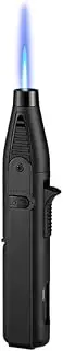 Torch Lighter, Butane Refillable Gas Long Torch Lighter, Windproof Adjustable Jet Flame Torch for Candle, Grill, BBQ(Butane Not Included)