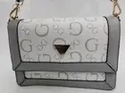 NEW Guess Crossbody Satchel Handbag White/Grey 7"H x 9.5"W x 2.5"D