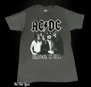 New AC/DC Highway To Hell Gray Vintage Concert T-shirt