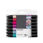 Catzon 12 Colors Markers + 1 Pcs Blender Marker Dual-tip for Painting-Chibi