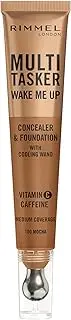 Rimmel Multi-Tasker Wake Me Up, 100 Mocha, Concealer & Foundation, Brightens, Corrects, Buildable Coverage, Radiant Finish, Vegan Formula, 20ml