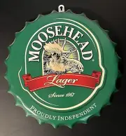 Moosehead Lager Canadian Beer 14” Round Green Metal Sign- New- Reproduction
