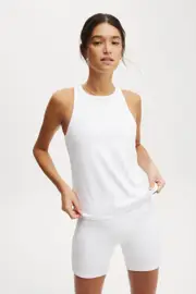 [Body] Body - Ultra Soft Open Back Tank - White L WHITE