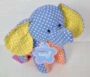 AURORA Baby Plush Polka Dot Elephant Lovey Toy Blue Orange Yellow NEW