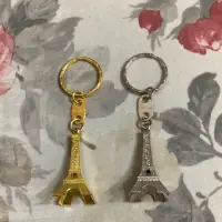 在飛比找蝦皮購物優惠-法國巴黎鐵塔金銀鑰匙圈