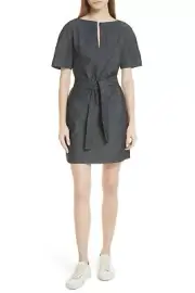 Theory Belted Shift Denim Navy Classic Jean Mini Dress sz.10 NWT $325