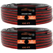 2 Rolls 18 Gauge 100 Feet Red Black Speaker Wire Zip Cord Copper Clad Aluminum