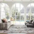 DEAL Extra Large Rug/ Beige Charcoal Red Brown Persian Carpet/Washable Rugs