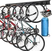 Bike Storage Rack, 6 Bike Racks & 5 Hooks for Garage, Wall Mount Vertical Bicycles Hanger for Home Space Saving, up to 600lbs, 64-inch