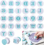 Yamibobo 26 PCS Alphabet Letters Cake Molds Cookie Cutter, Capital Fondant Letter Cutters, Fondant Cake Biscuit Mold, Cookie Stamp Impress, Embosser Cutter, DIY Sugar Craft Cookie Plunger