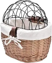 Cat Bike Basket, Cat Basket, Woven Bike Basket, Purr-fect Woven Cat Bike Basket, Stylish Functional Cat Basket Feline Adventures Whisker Wheels Woven Cat Bike Basket