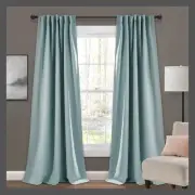 95"x52" Insulated Back Tab Blackout Window Curtain Panels Blue - Lush Décor