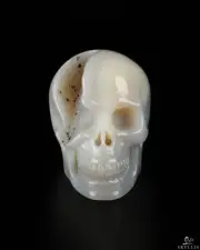2.0" Agate Geode Carved Crystal Skull,Realistic, Crystal Healing