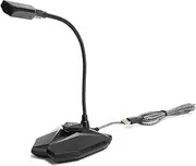 XUMIUZIY Gooseneck Microphone,Capacitor Microphone,Wired Computer with RGB Indicator Live Chat Mic for Win10/8/7/Vista. (Black)