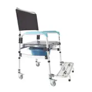 Portable Mobile Transport Commode Toilet Wheel Chair Padded Aluminium Alloy