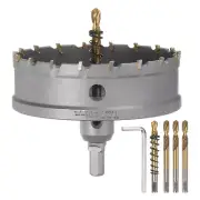 Carbide Hole Saw Set 105mm (4-1/8") Metal Cutter with 5pcs Center Drill Bits