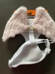 SIMPLY DOG- HALLOWEEN "PINK ANGEL WINGS" Chest Plate HARNESS Puppy/Dog MEDIUM