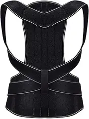 Black Corrector Scoliosis Back Brace Spine Corset Belt Shoulder Support Poor Correction Men