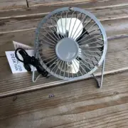 BLUE Vivitar Portable Powered Metal Desk Fan Cooling 6" Fit Any Usb Wall Plug