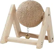 Leefasy Rabbit Scratch Toy Ball Bunny Scratcher with Ball Lightweight with Bell Durable Portable Rabbit Sisal Claw of Ball for Kitty Chinchilla Bunnies