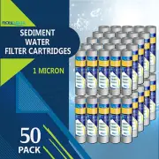 50pc Sediment 1 Micron Water Filters Cartridge 2.5" x 10" for Reverse Osmosis