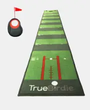 Indoor Putting Green and Golf Mat with Putt Alignment and Cup (10ft x 16in)