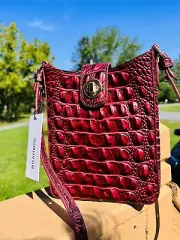 Brahmin Marley Rose Ombre Melbourne Croc Embosssed Leather Cross Body NWT